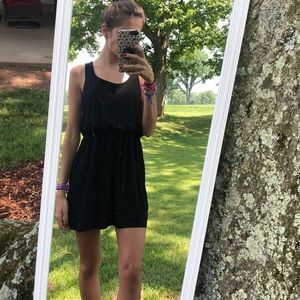 Lush black mini tank dress